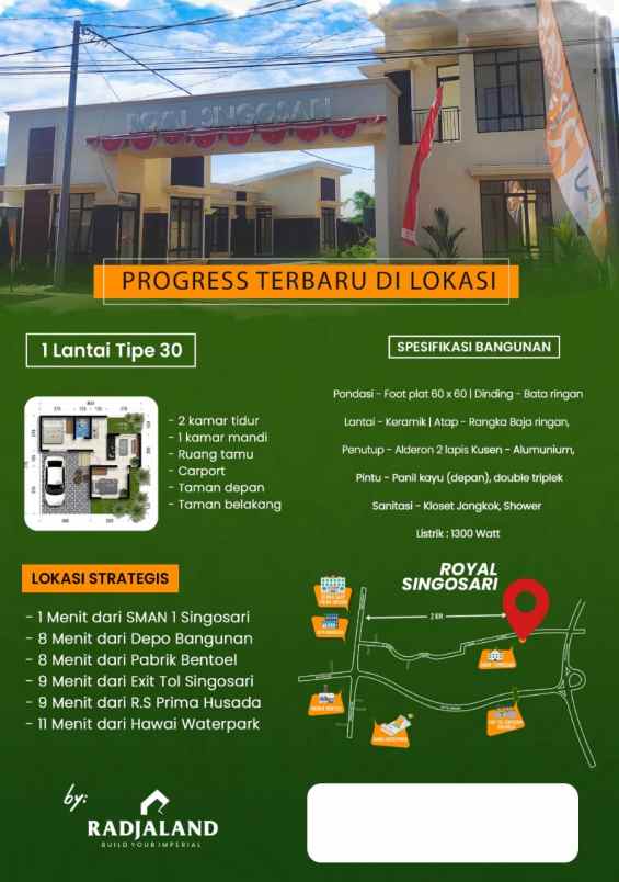 dijual rumah royal singosari banjararum