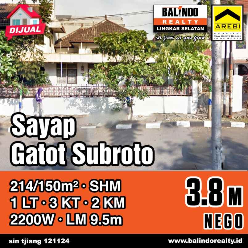 dijual rumah sayap gatot subroto