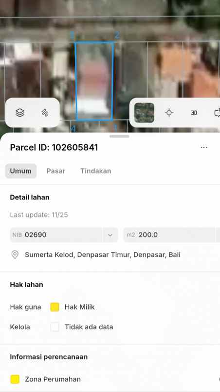 dijual tanah belakang plaza renon