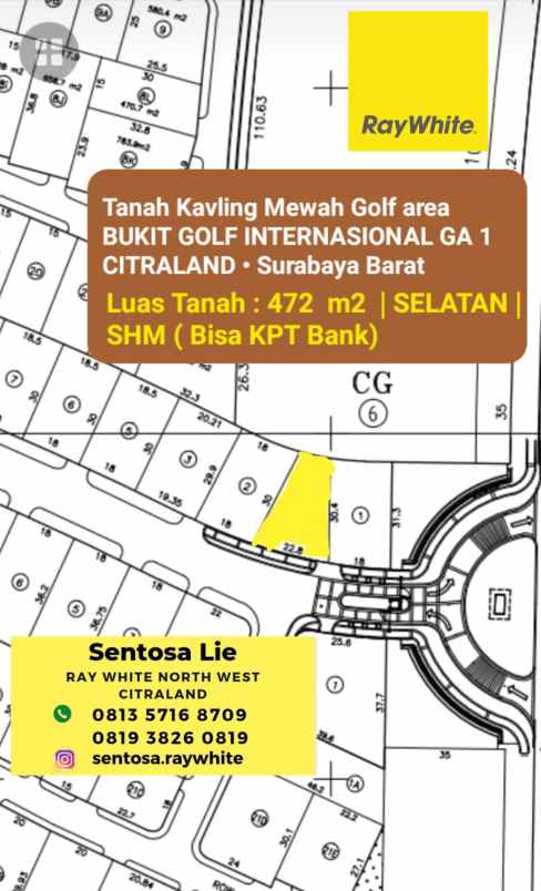 dijual tanah bukit golf internasional