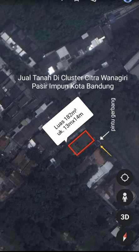 dijual tanah cluster citra wanagari