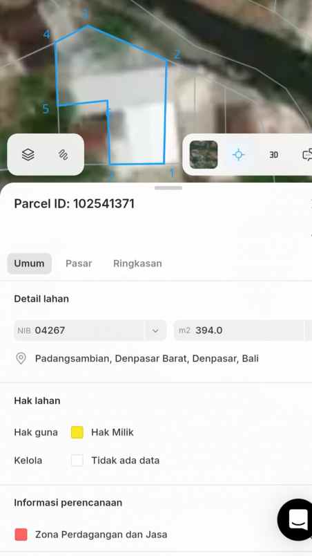 dijual tanah gatsu barat