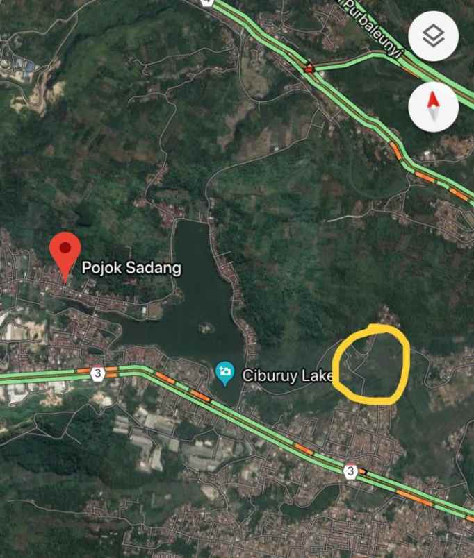 dijual tanah jalan pojok sadang kp