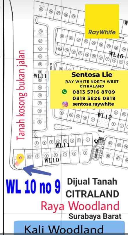 dijual tanah jalan raya woodland