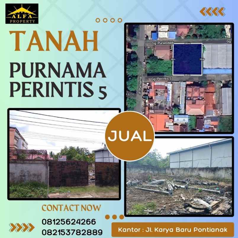 dijual tanah jl purnama 1 gg perintis 5