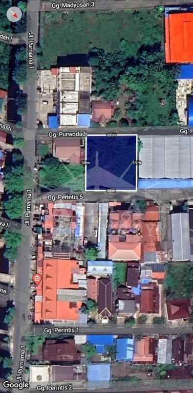 dijual tanah jl purnama 1 gg perintis 5