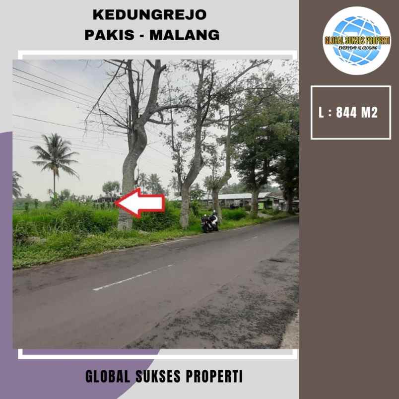 dijual tanah jl raya kedungrejo