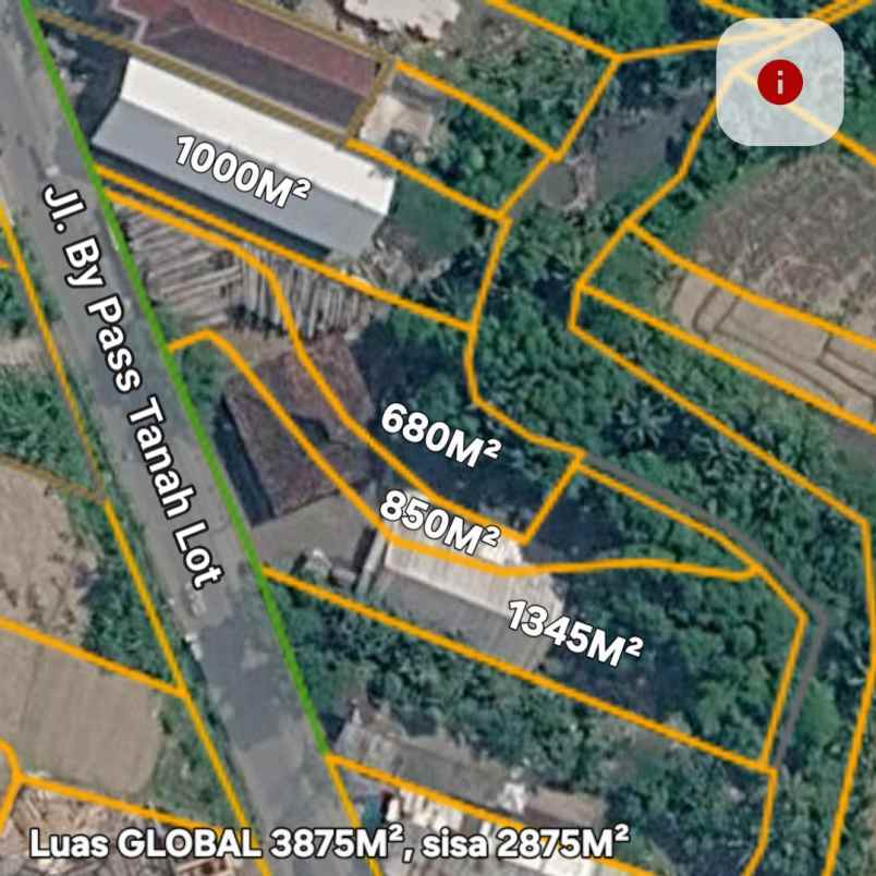 dijual tanah jln raya buwit