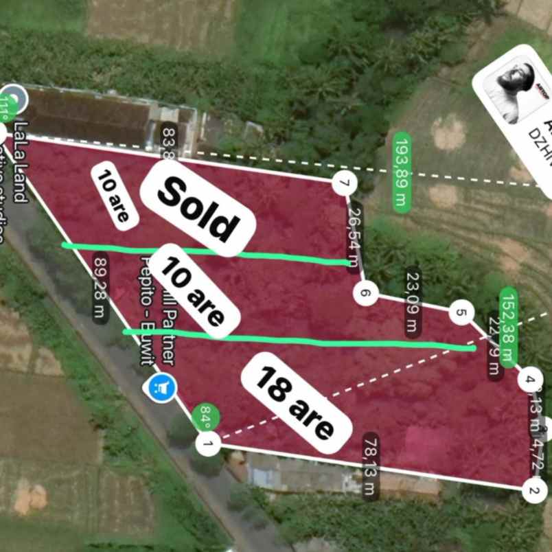 dijual tanah jln raya buwit