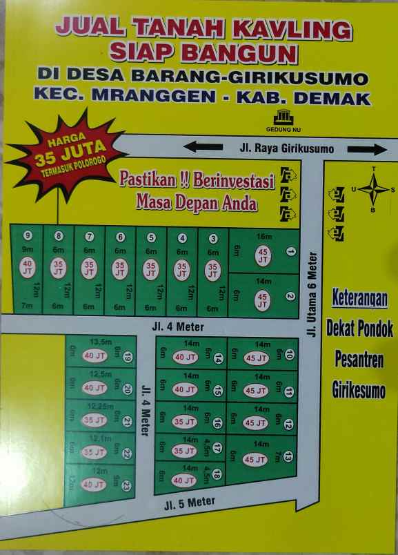 dijual tanah kapling siap bangun