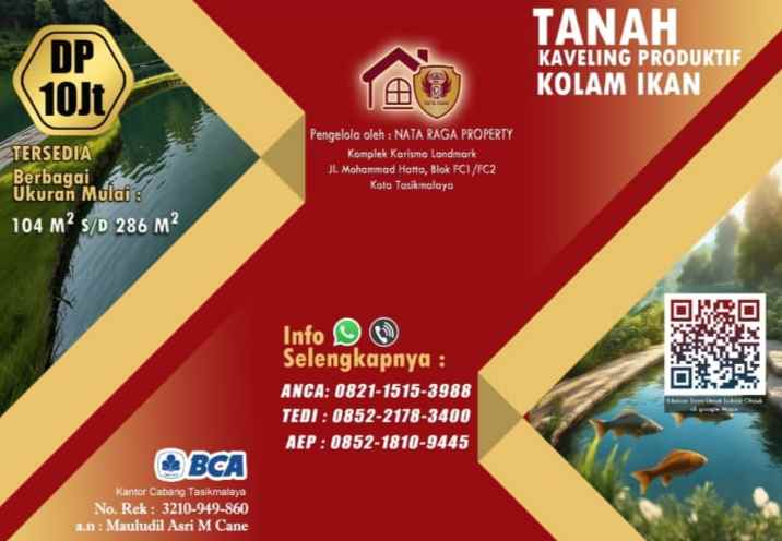 dijual tanah kaveling produktif kolam ikan