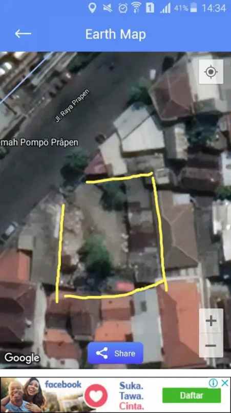 dijual tanah kavling raya prapen surabaya