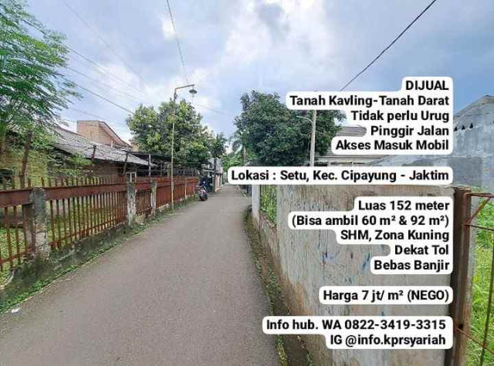 dijual tanah setu cipayung