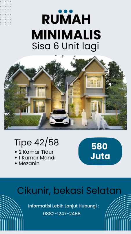 dijual townhouse 2 lantai termurah di jatibening