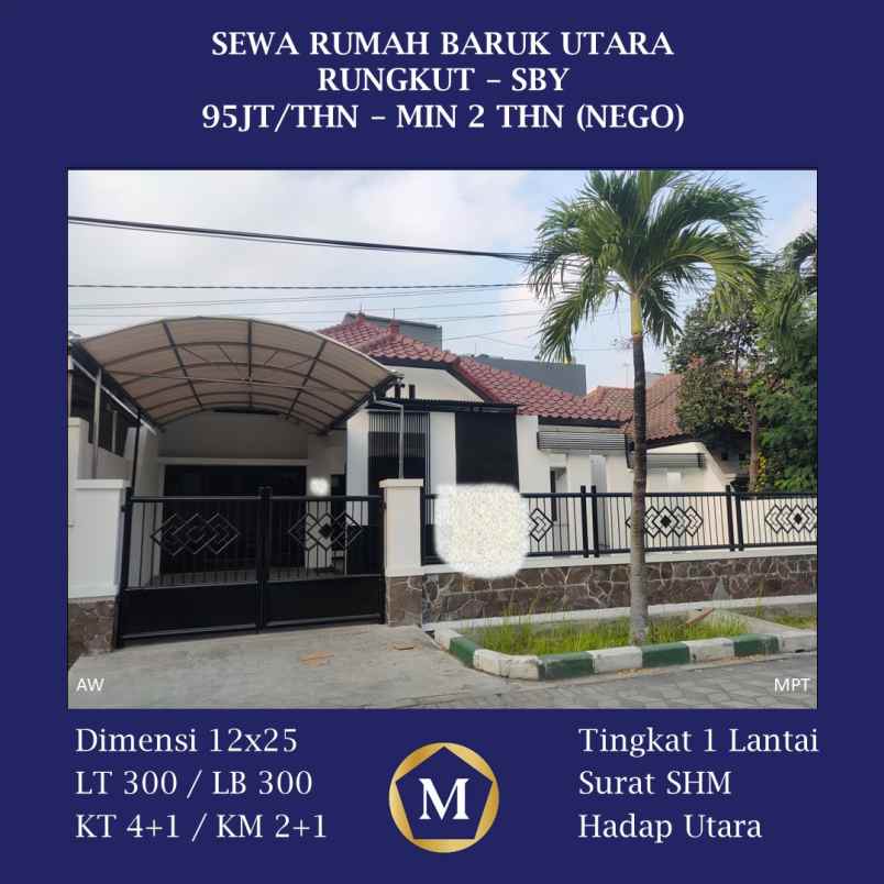 disewakan rumah baruk utara