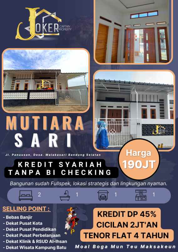 jual rumah kredit syariah tanpa bi checking