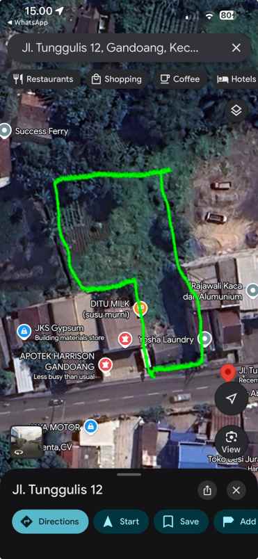 jual tanah zona komersil di jl raya cileungsi