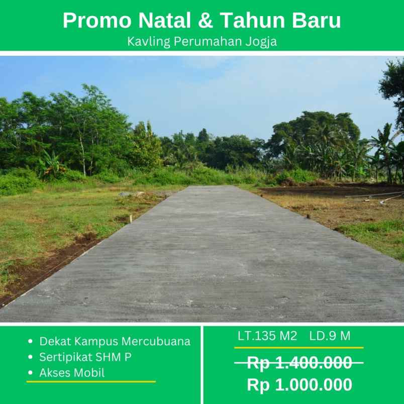 promo 1 juta m tanah dijual bantul jogja