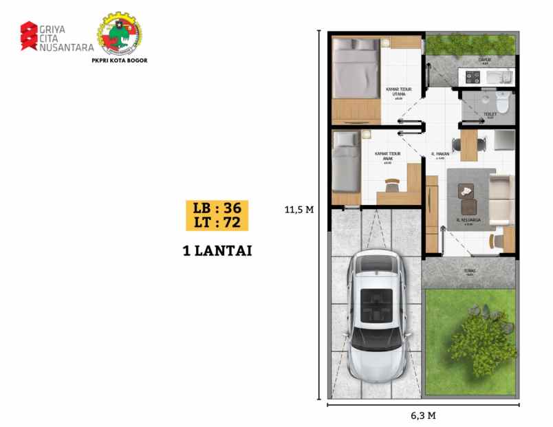 rumah 1 lantai dekat stasiun cilebut