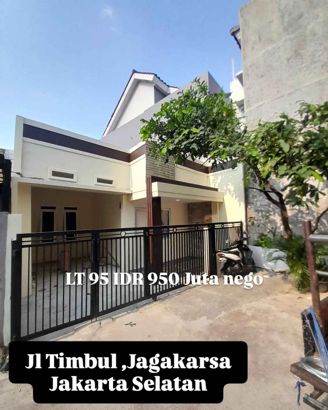 rumah 1 lantai lt 95 at jl timbul jagakarsa jaksel