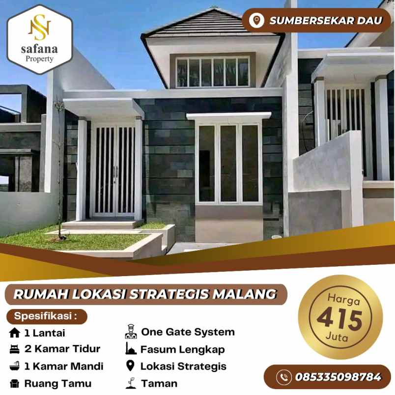 rumah 1 lantai modern dekat coban rais