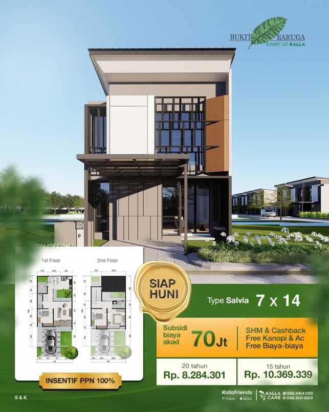 rumah baru 2 lantai di bukit baruga antang