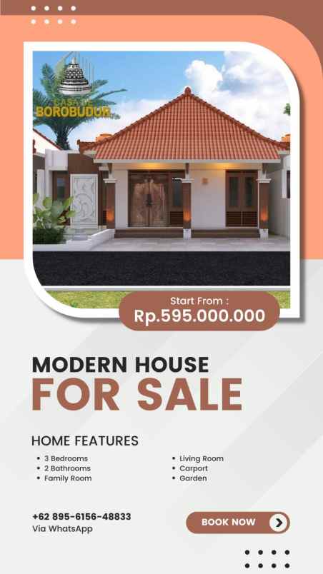 rumah etnik modern di borobudur magelang