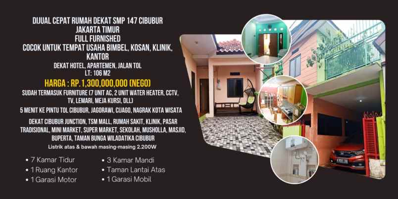 rumah fully furnished di ciracas jakarta timur