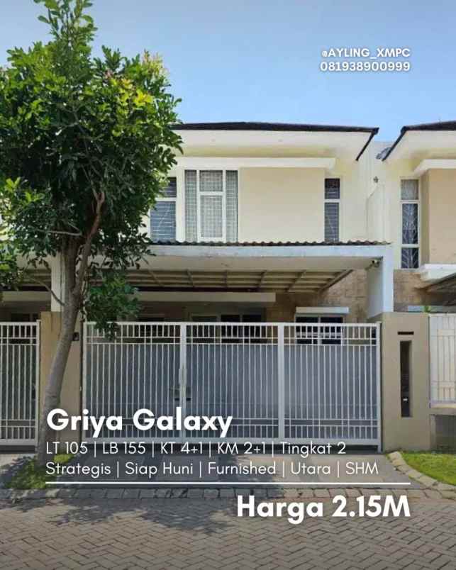 rumah griya galaxy strategis siap huni furnished