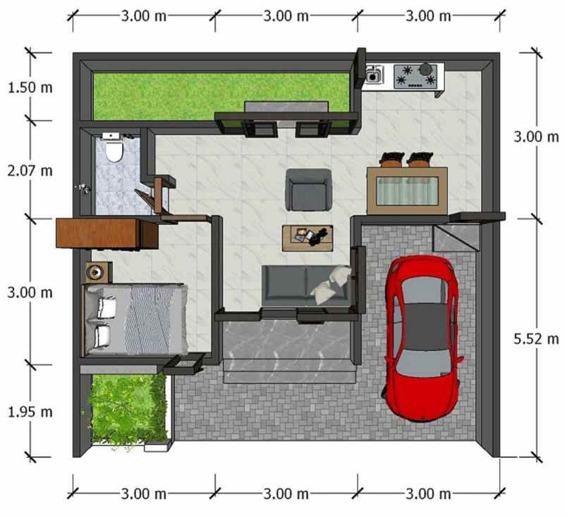 rumah modern 2 lantai dekat kampus umy