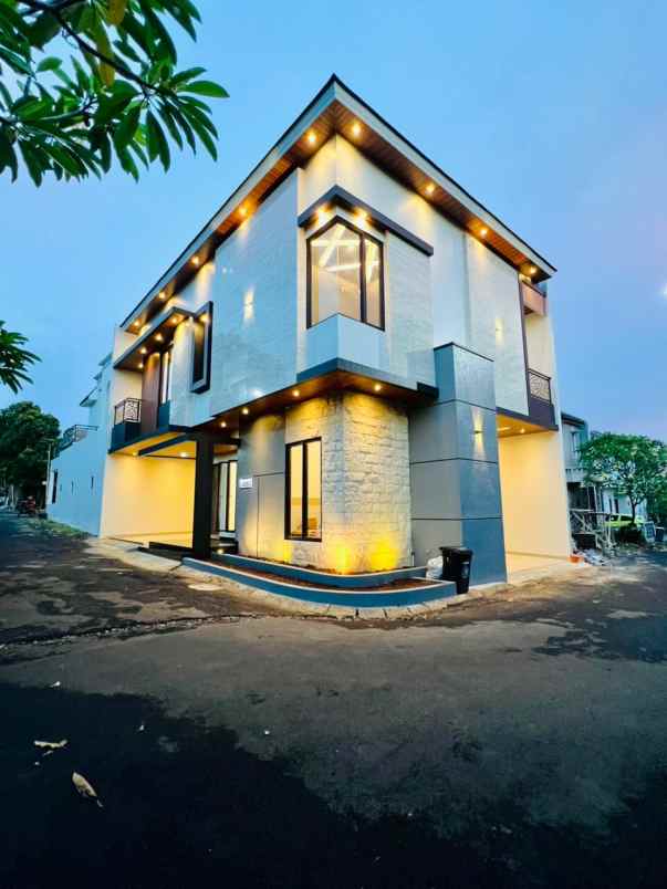 rumah modern kontemporer dalam cluster