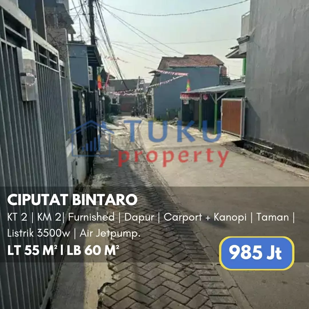 rumah murah 2 lt area bintaro dekat sta jurangmangu