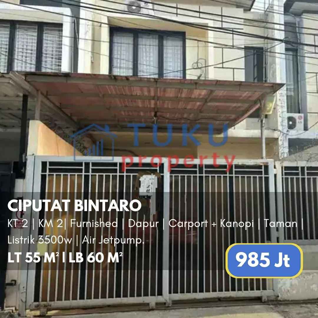 rumah murah 2 lt area bintaro dekat sta jurangmangu