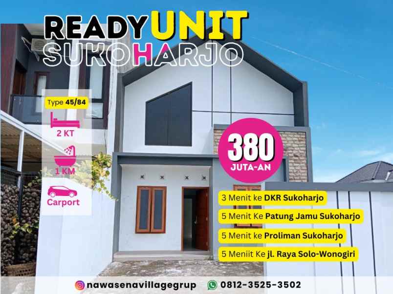 rumah shm siap huni sukoharjo kota