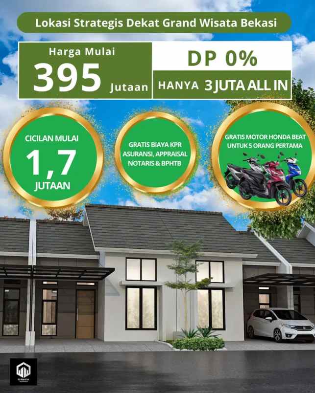 rumah siap huni dengan 3 jt all in dekat grand wisata