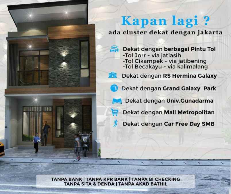 rumah strategis galaxy dan pintu tol jatibening bekasi