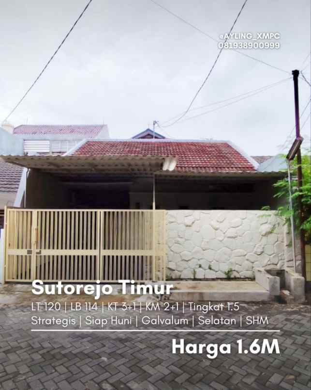 rumah sutorejo timur siap huni galvalum