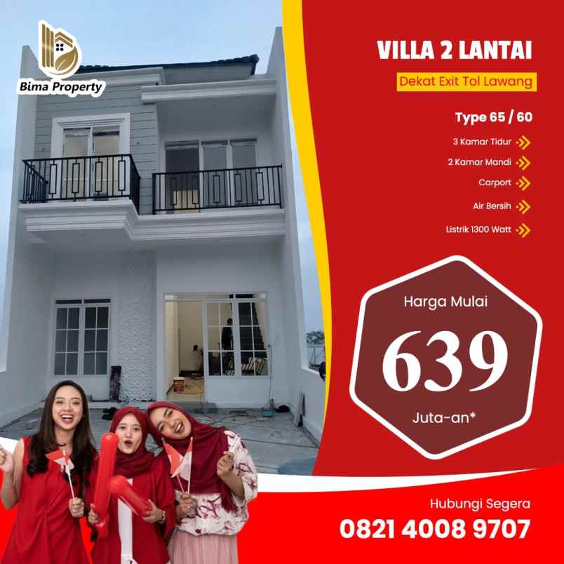 rumah villa di lawang malang luas 60