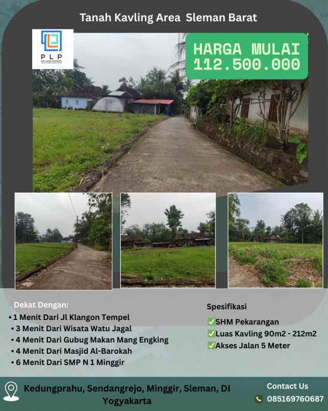 tanah kavling 100 jutaan area sleman barat