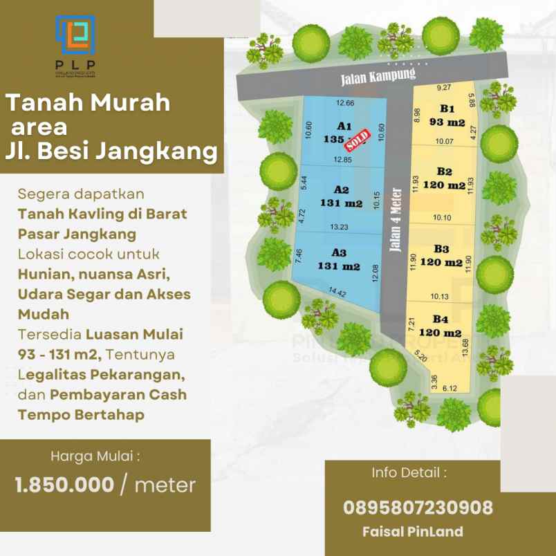 tanah murah area jl besi jangkang