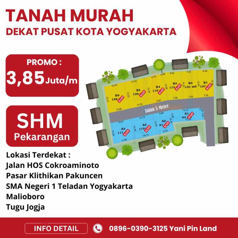 tanah murah di pusat kota jogja dekat malioboro
