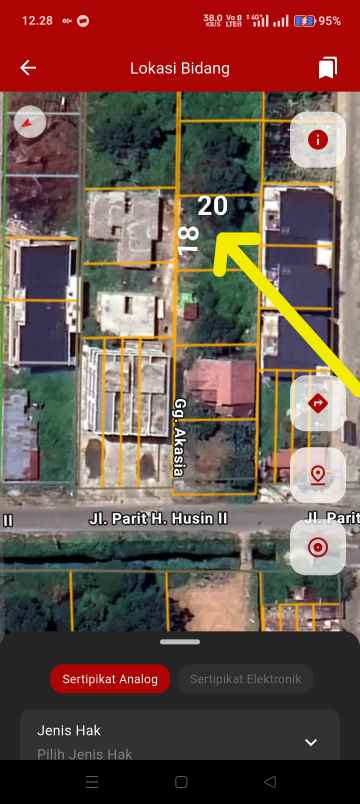 tanah paris 2 gg akasia 18x20 siap bangun