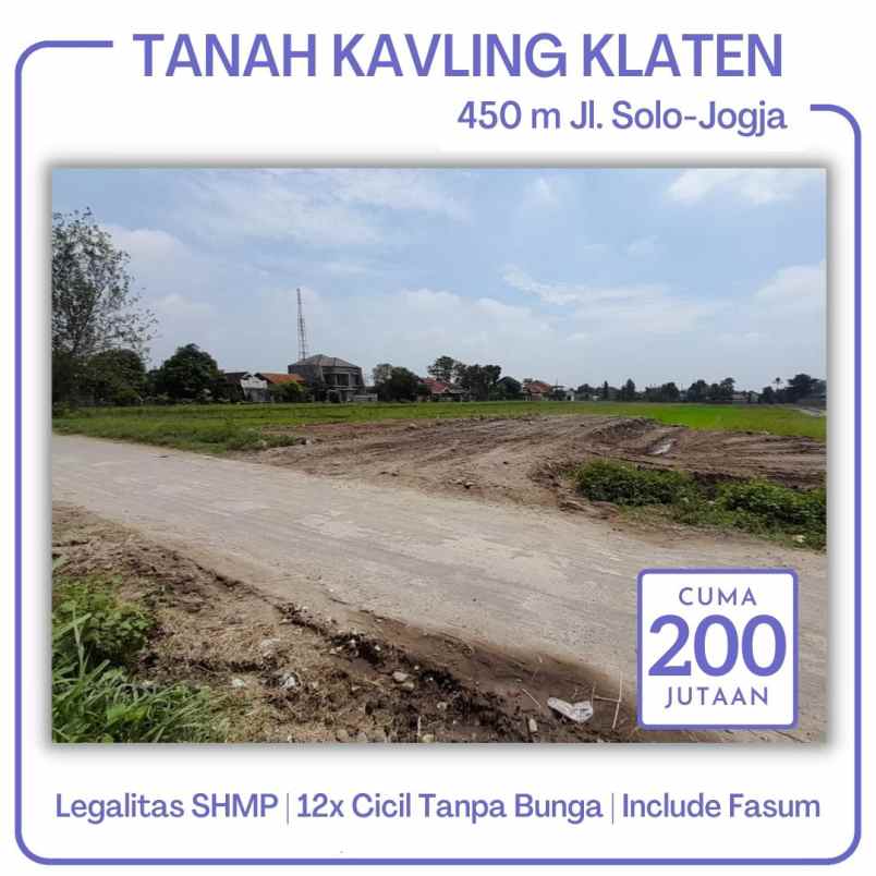 tanah shm klaten 5 menit pemda klaten