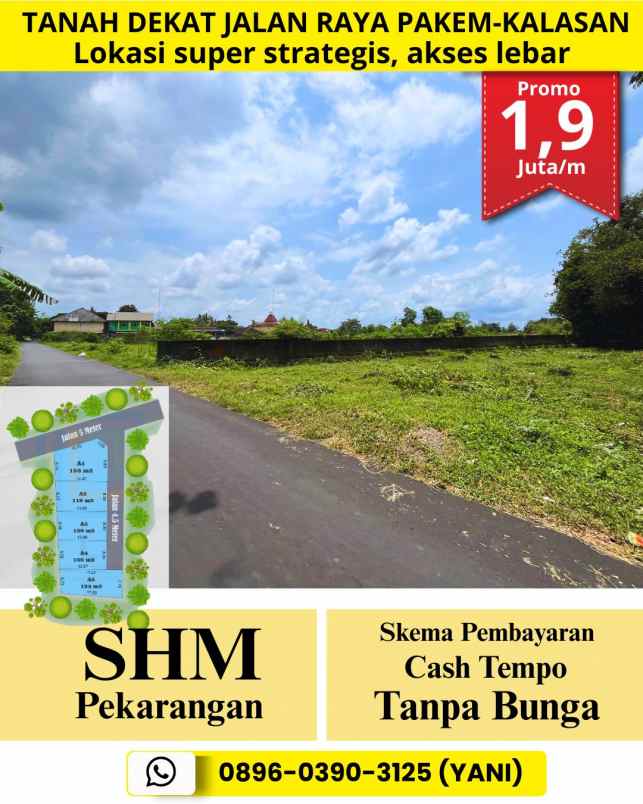 tanah strategis dekat jalan raya pakem kalasan