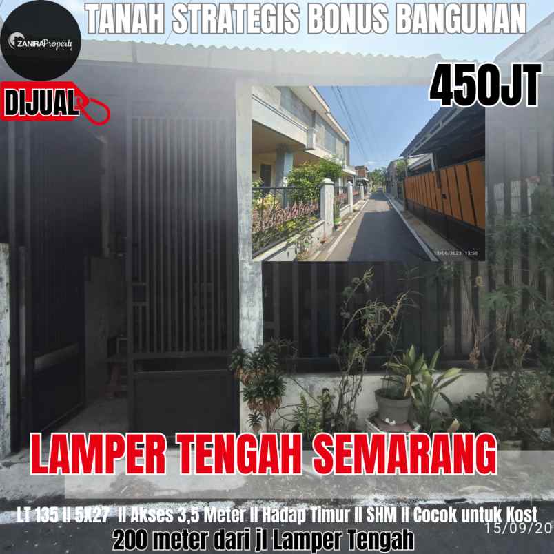 tanah strategis di semarang selatan lamper tengah