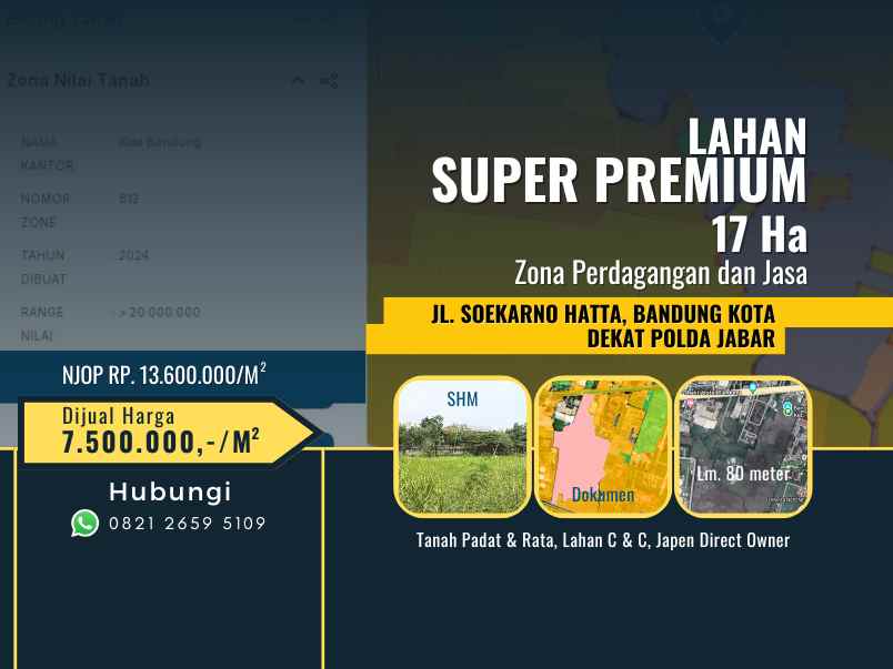 tanah super premium bandung kota