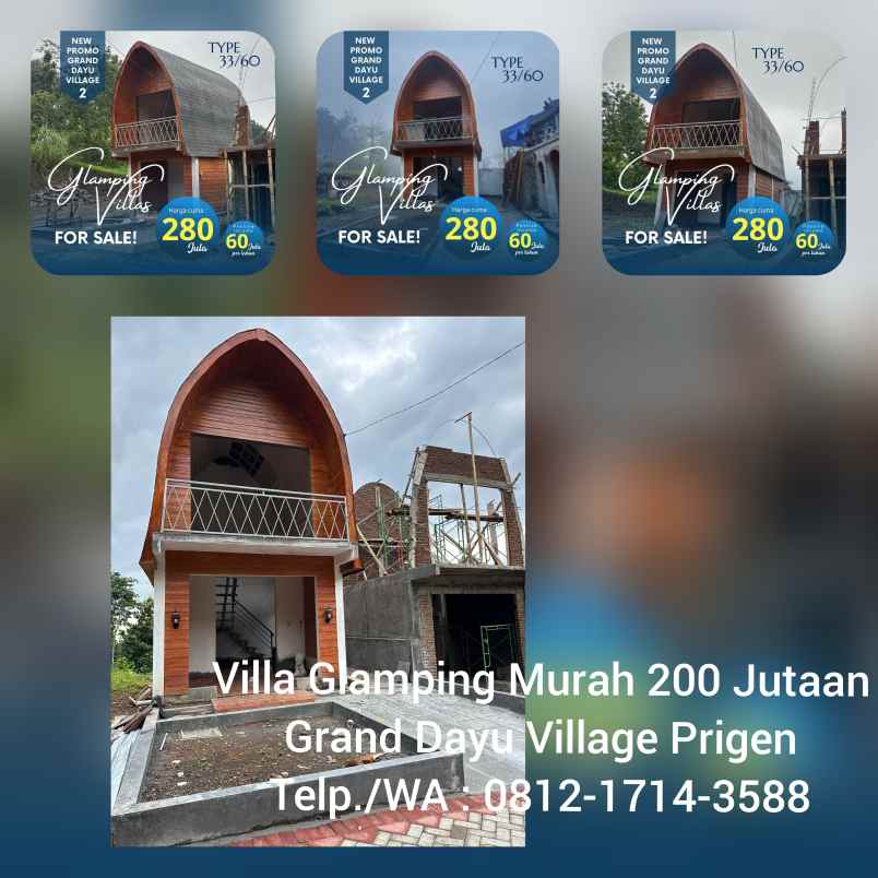 villa prigen dijual murah 200 jutaan villa glamping