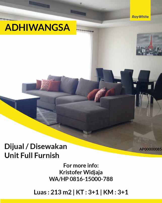 dijual apartemen apartemen adhiwangsa