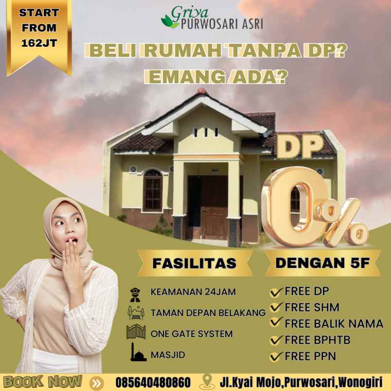 dijual cepat rumah tanpa dp wonogiri