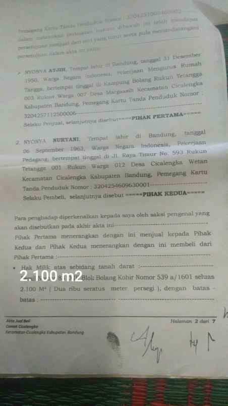 dijual murah bu tanah margaasih cicalengka kab bandung